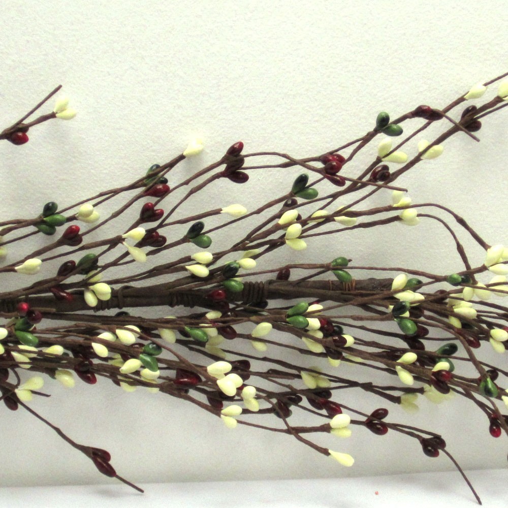 NEW PRIMITIVE PIP BERRY GARLAND BURGUNDY SAGE CREAM 48″ Rustic Farmhouse Mix