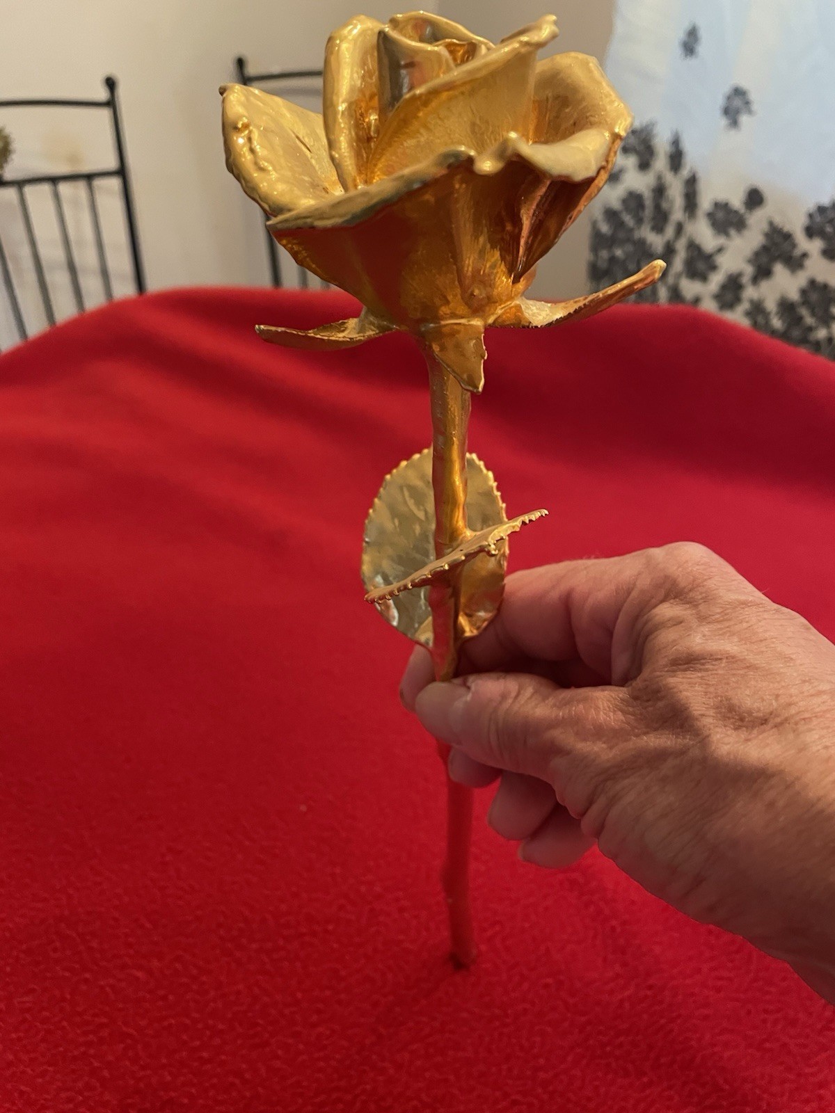 24k Gold Dipped Real Rose Preserved Forever Flower Solid Gold Color