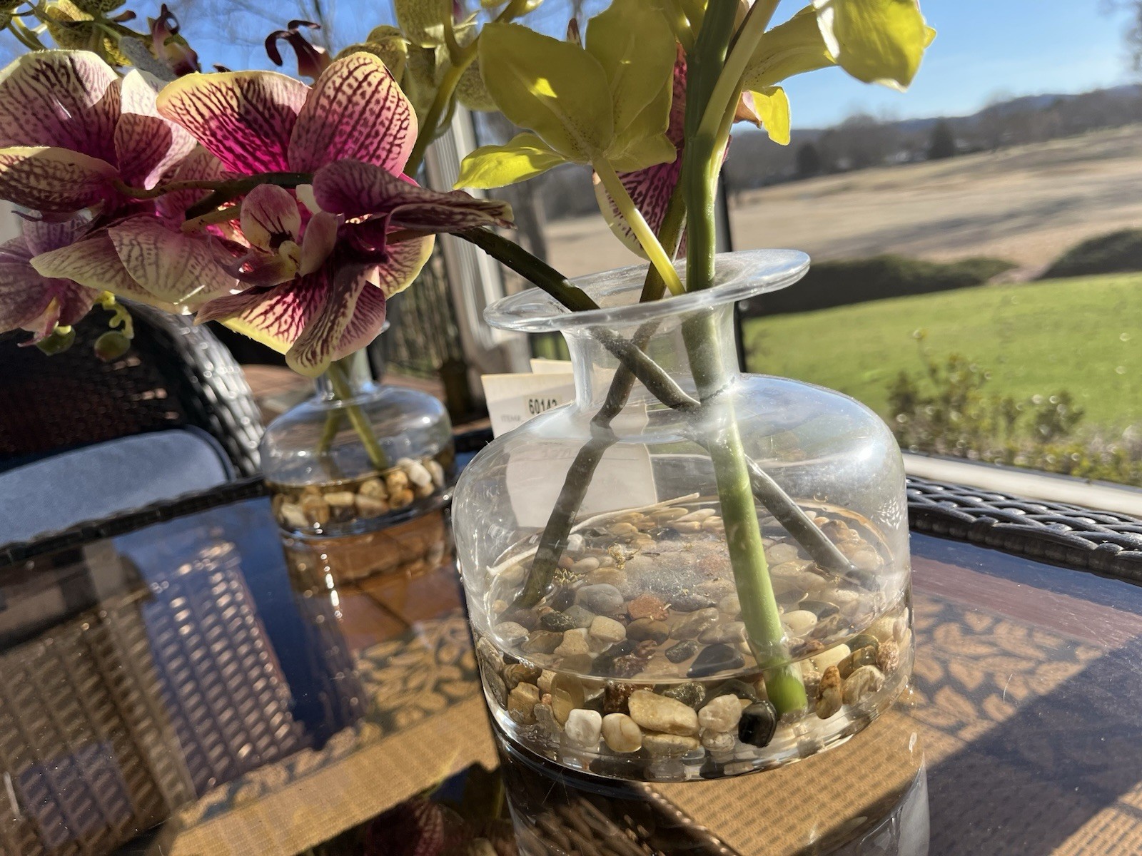 Uttermost – Gorgeous Faux Orchids ***PAIR 18” Tall 12” Tall TWO for Price ONE!