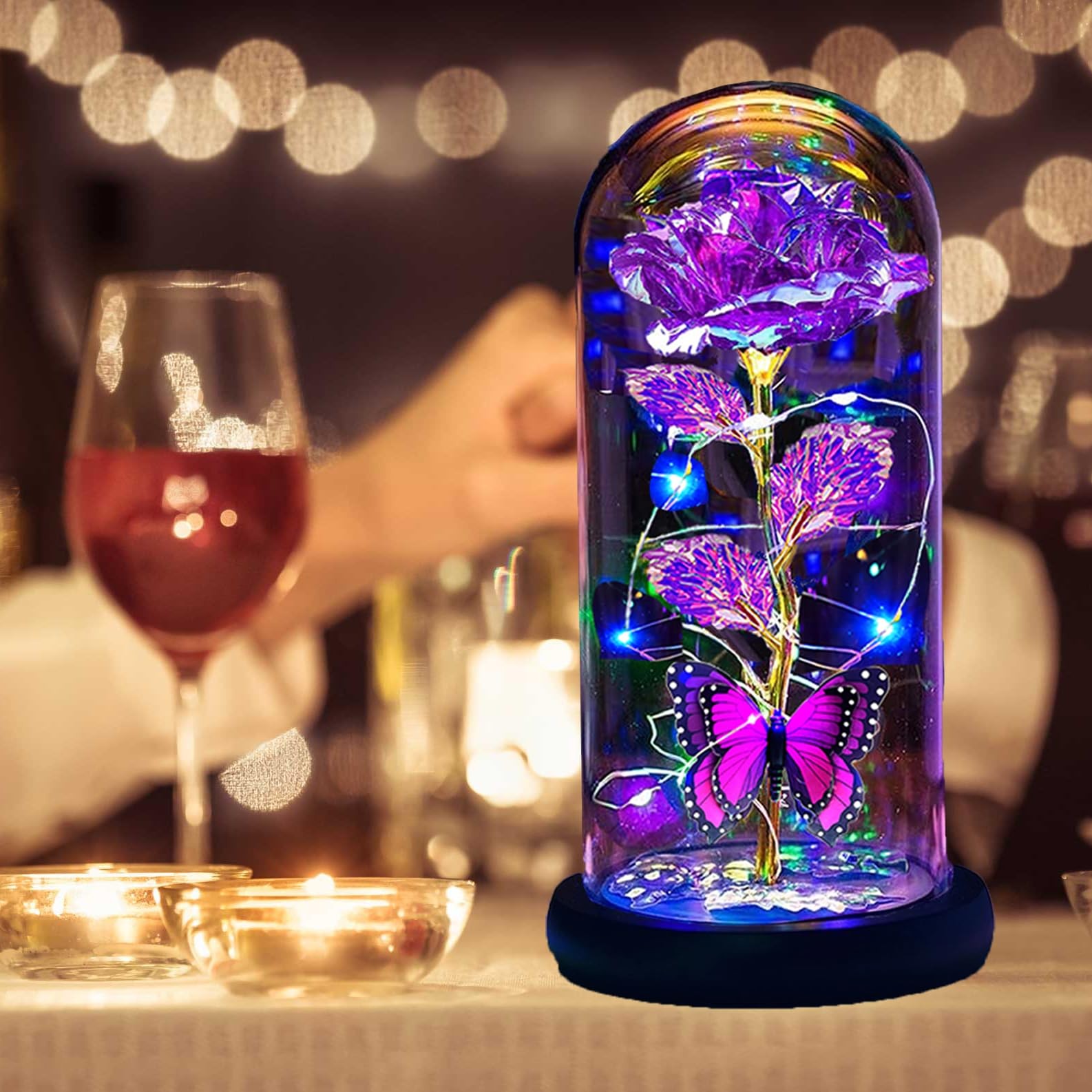 Mothers Day Flowers Gifts for Mom Wife Her Women,Light Up Rose Flower in A Gl…