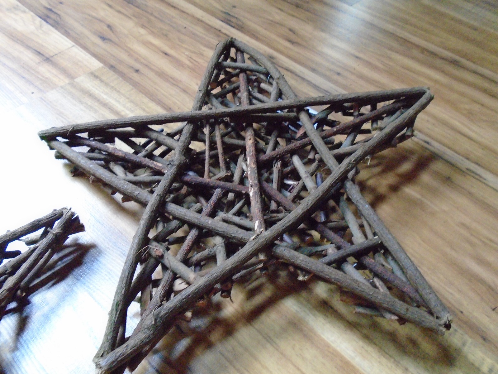 2 Natural Twig 3D Set Of Stars Rustic Home Decor 16″ 12″ Cabin Lodge