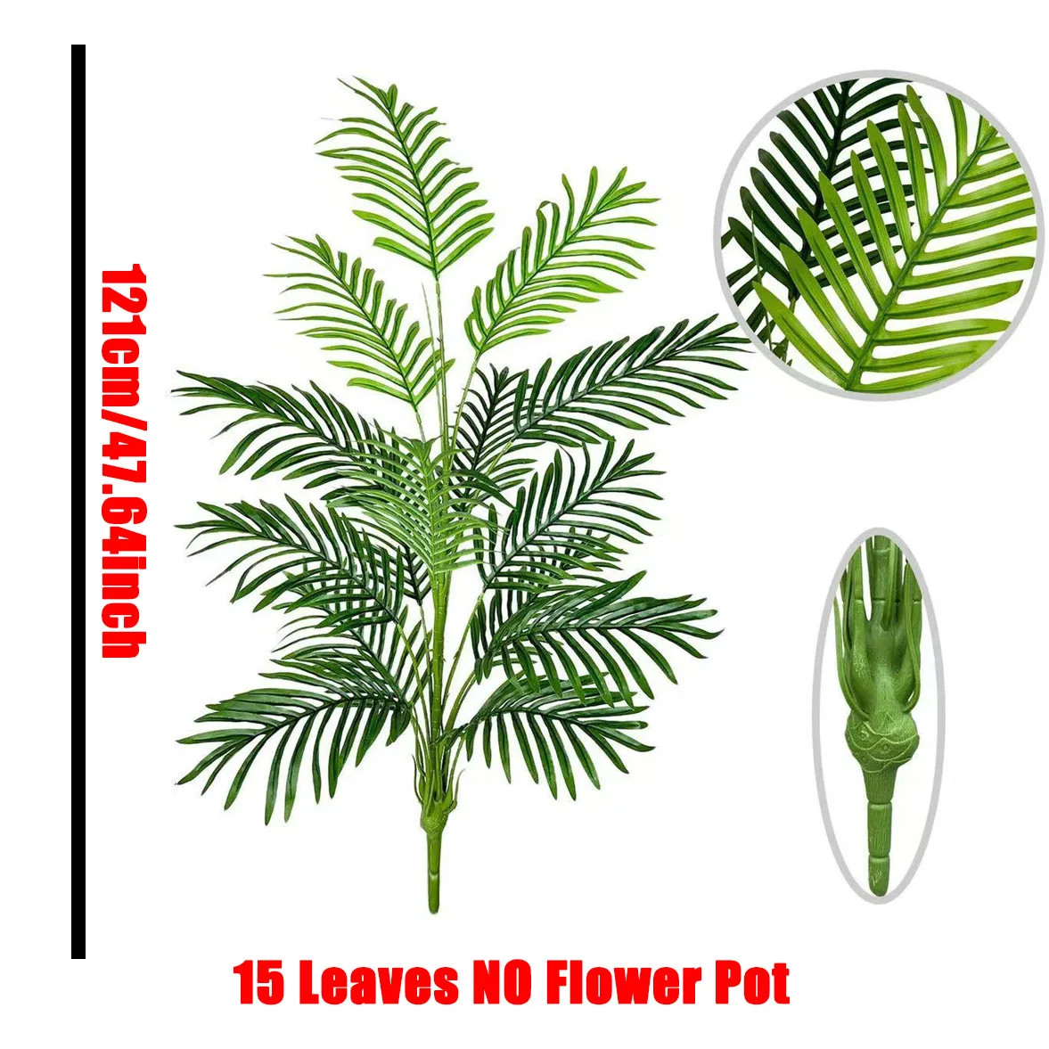 Durable 65-128cm Large Artificial Palm Tree Tropical Green Leaves Fake Plant