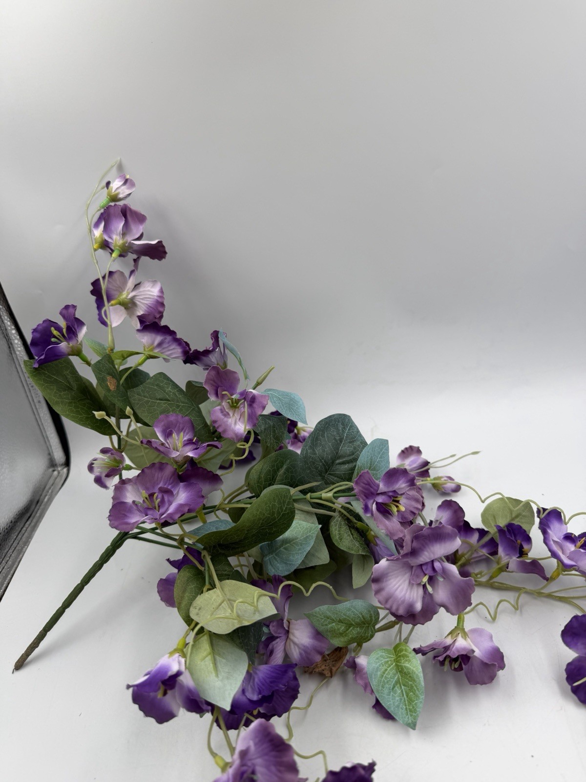 4 Pcs Artificial Hanging Hibiscus Purple Flowers Floral Arrangement