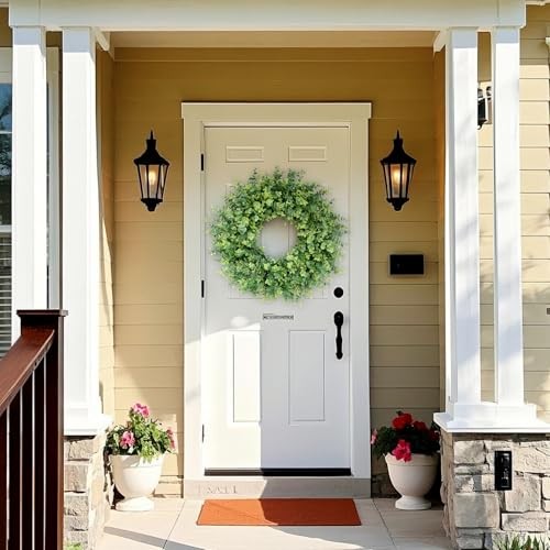 26″ Boxwood Wreath for Front Door, Porch, Window – Large Artificial Boxwood