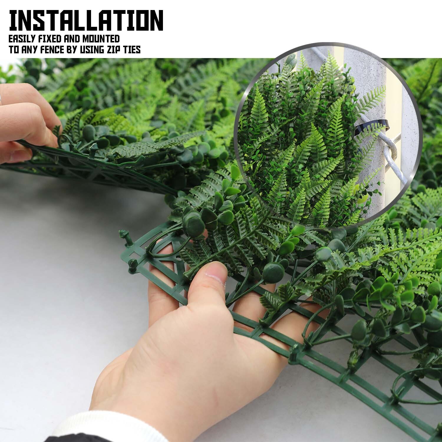 20″ Artificial Faux 3D Mix Leaves Wall Panel Fence Screen Home Outdoor Decor #10
