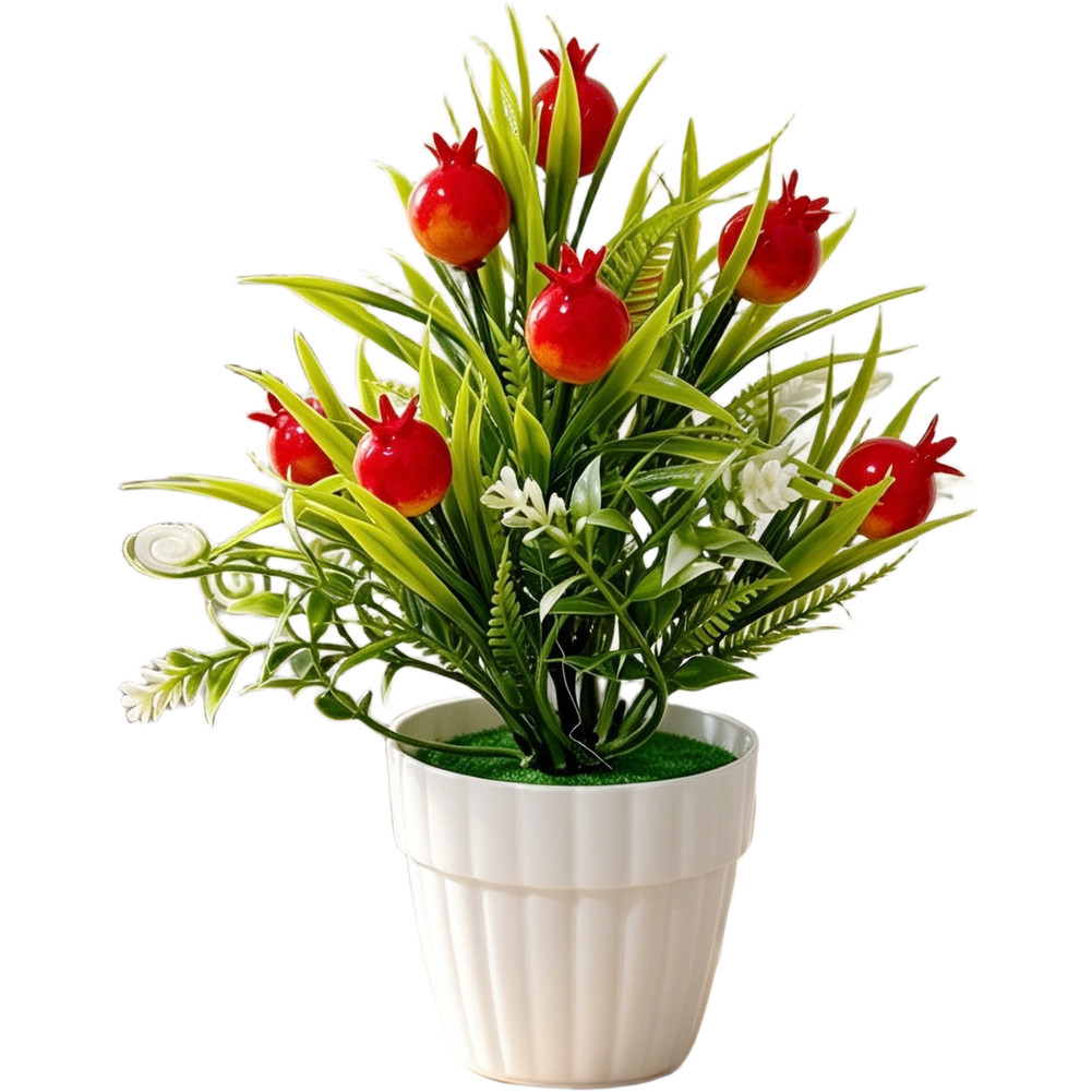 Plastic Artificial Fruit Tree 20cm Height for Home Office Tabletop Decoration