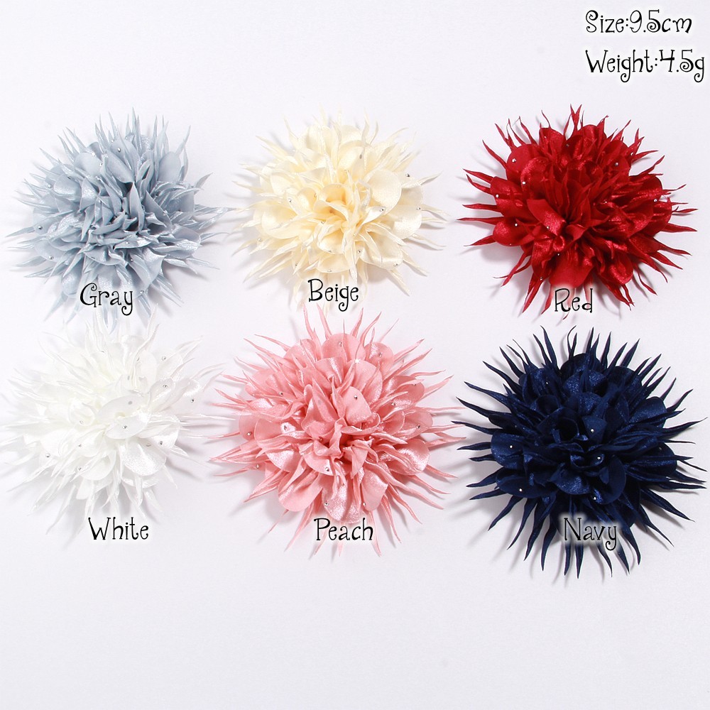 With Beard Edge9.5cm New Women’s Flower Brooch with Tassel Beads Handmade Craft