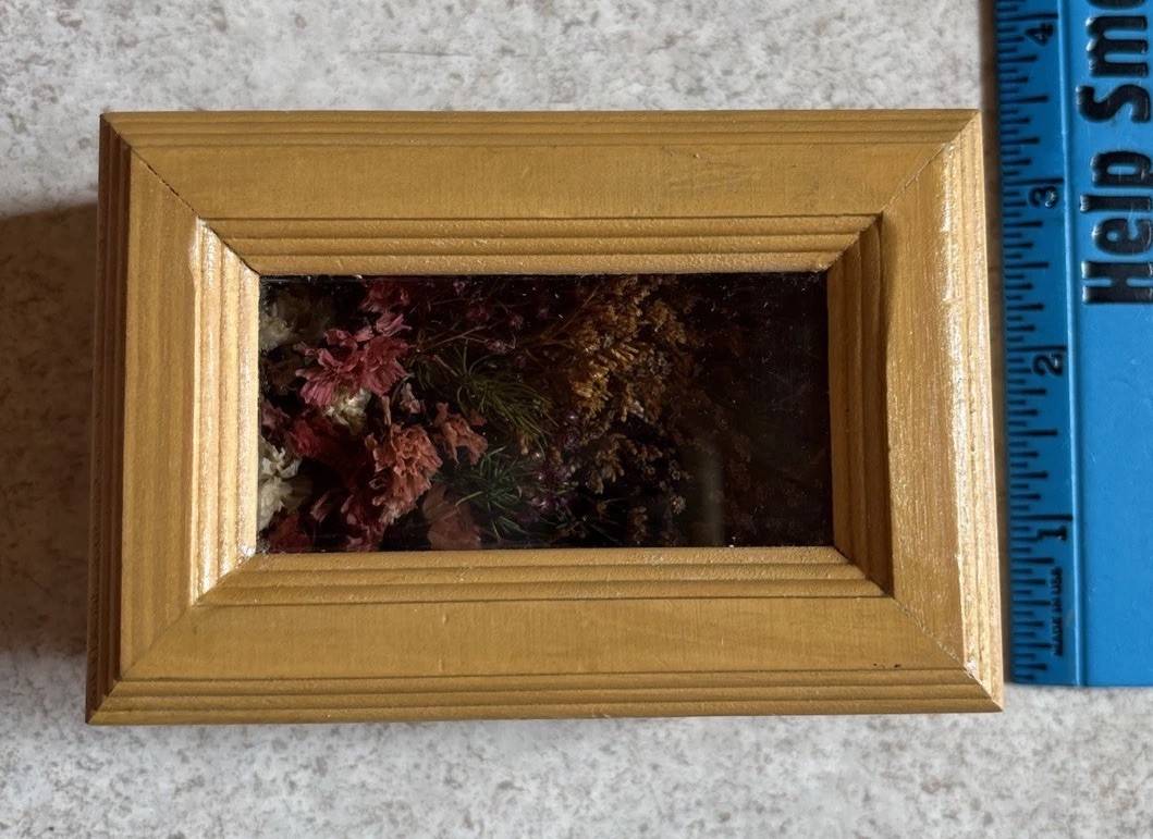 2 Dried Floral Terrarium in Wood Hinged Display Cases Witchy Boho Whimsygoth