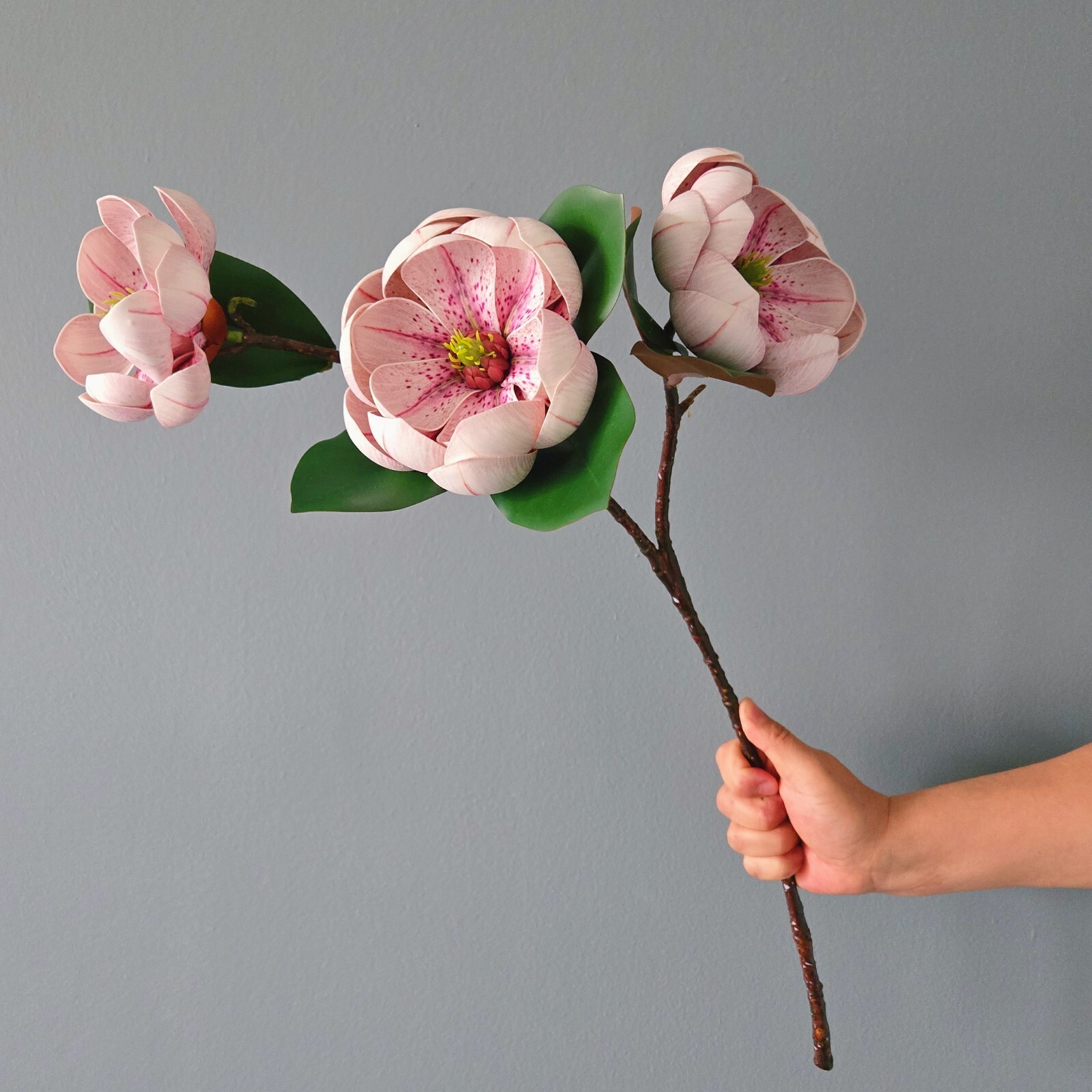 3PC artificial Lotus flowers- each with 3 large blooms lifelike elegant décor