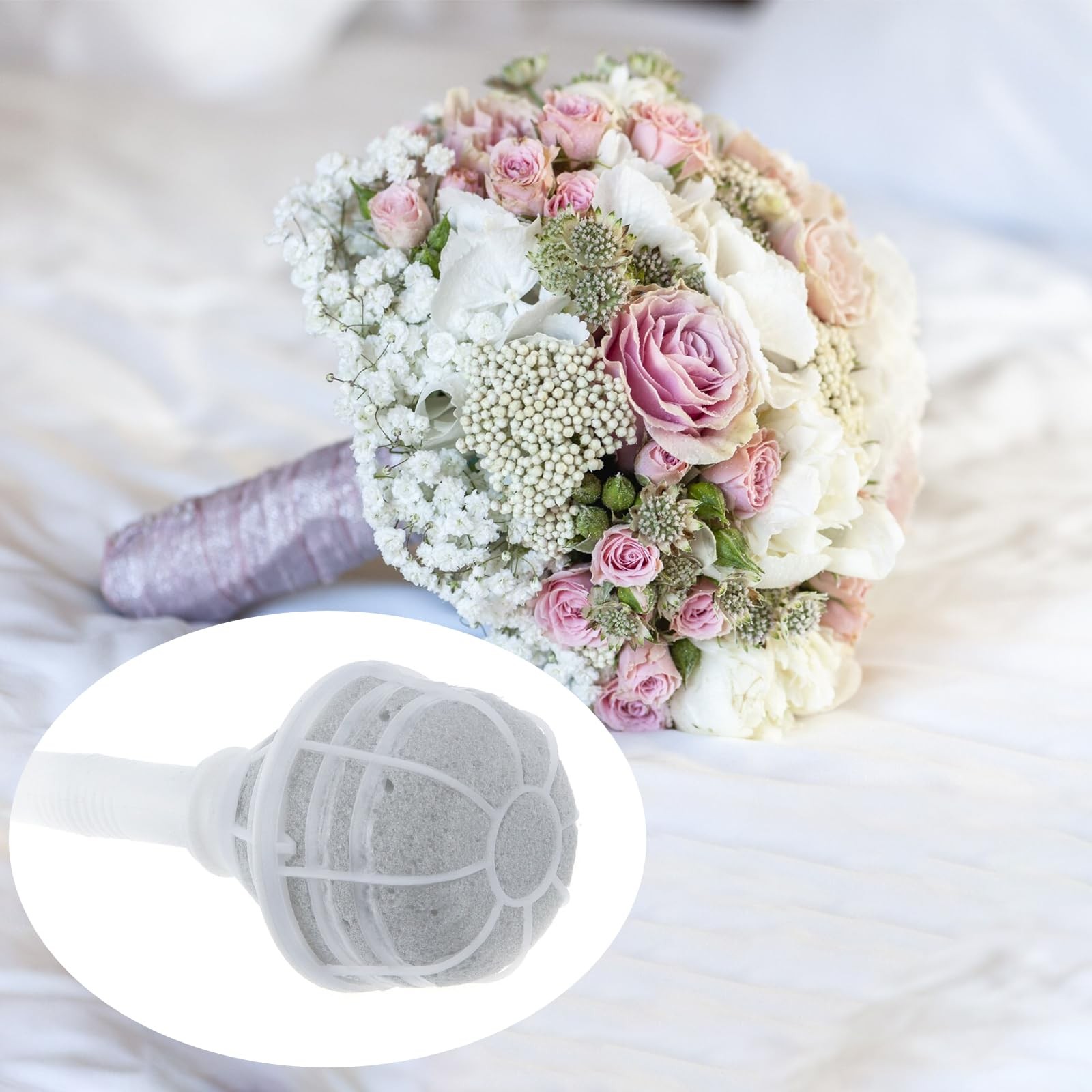 2 PCS Set Bouquet Holder Bridal Handle Flower Arrangement Rack Wedding Party