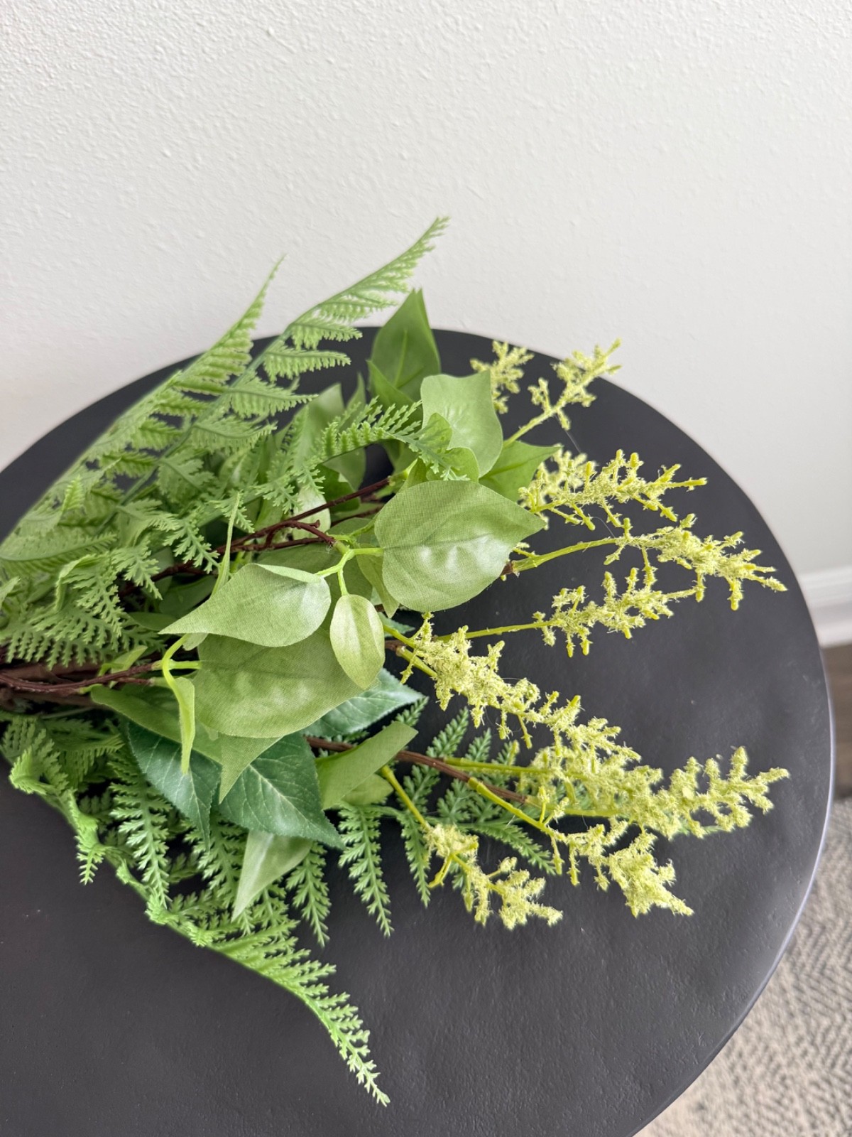 Pottery Barn Faux Wild Floral Bundle, 20″ Greenery With White Blossoms, New