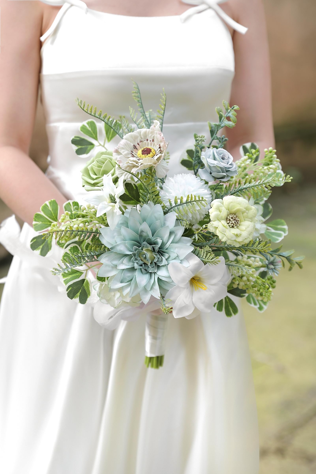 Forest Green Silk Fake Flowers Artificial DIY Wedding Bouquets Cake