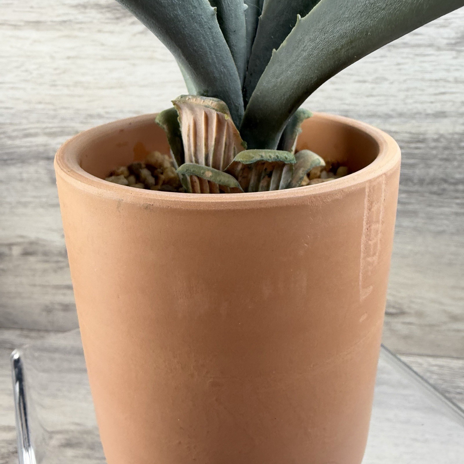 Artificial Faux Fake Blue Agave Plant in Terracotta Pot Desert Bohemian 8” Tall
