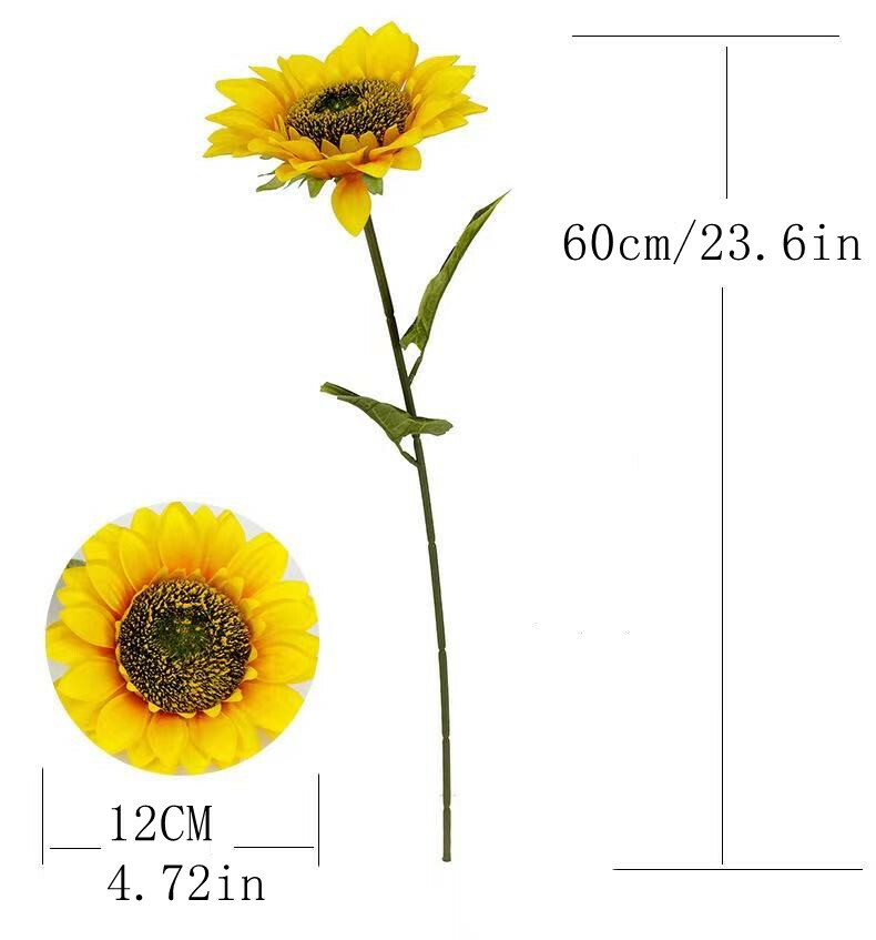 60cmArtificial sunflower Flowers bouquet silk Fake flower high quality flores fo