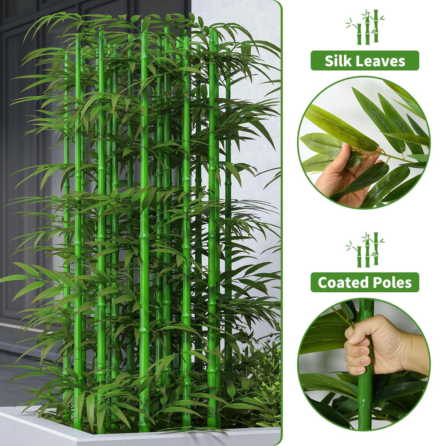 Artificial Bamboo Tree 5ft Fake Bamboo Privacy Screen Plants 10Pack