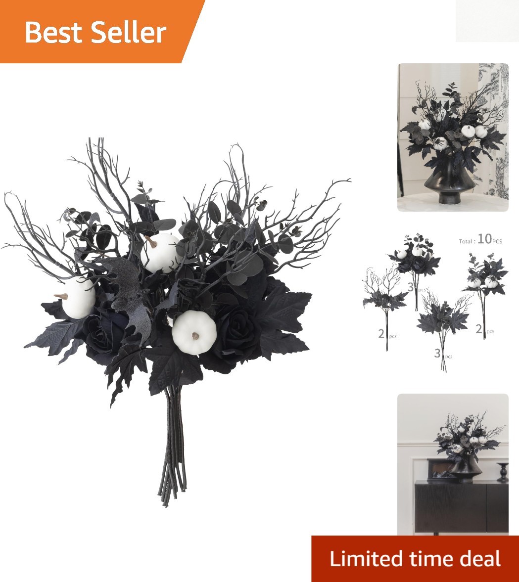 Versatile 10 PCS Silk Fall Bouquets – 18 Inch Indoor and Outdoor Arrangements