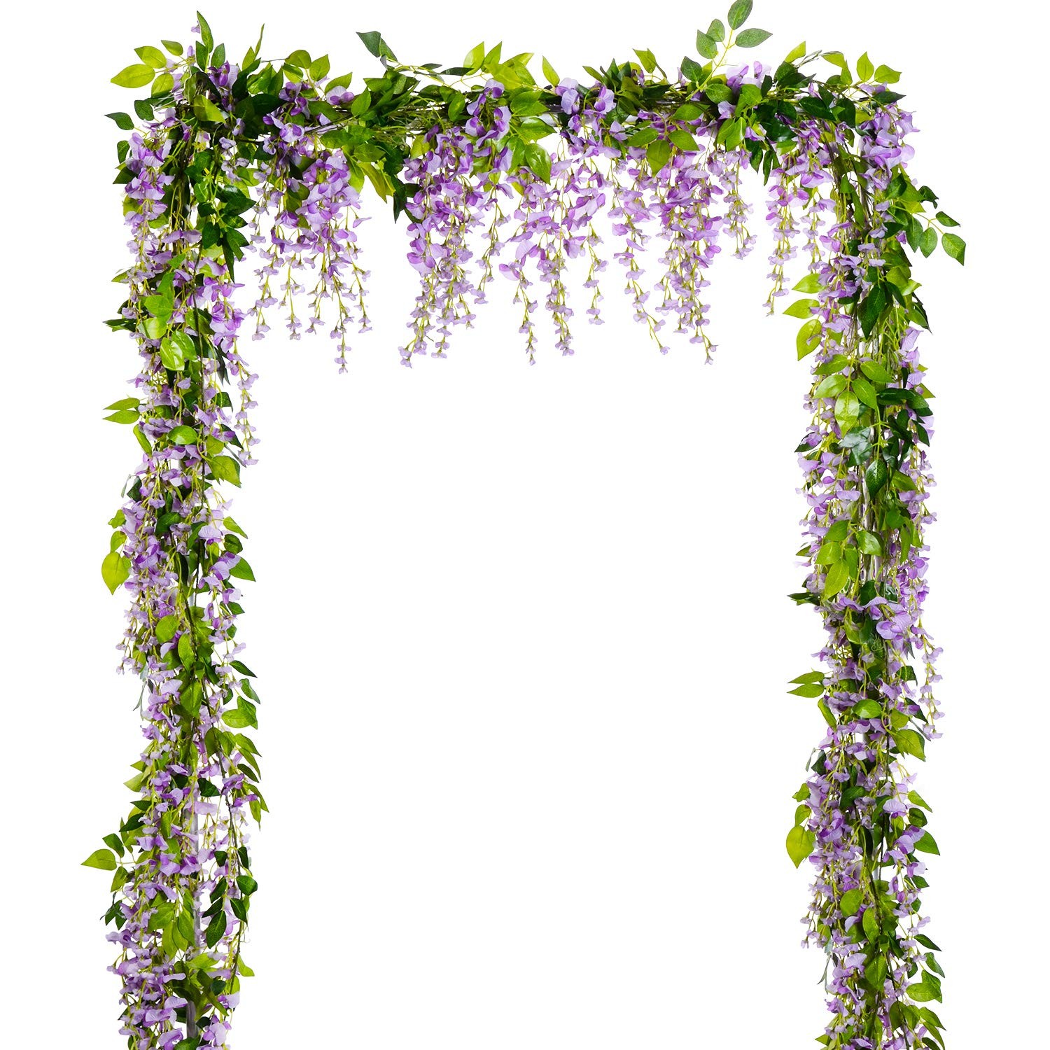 Lvydec Wisteria Artificial Flowers Garland, 4 Pcs Total 28.8ft Artificial Wis…