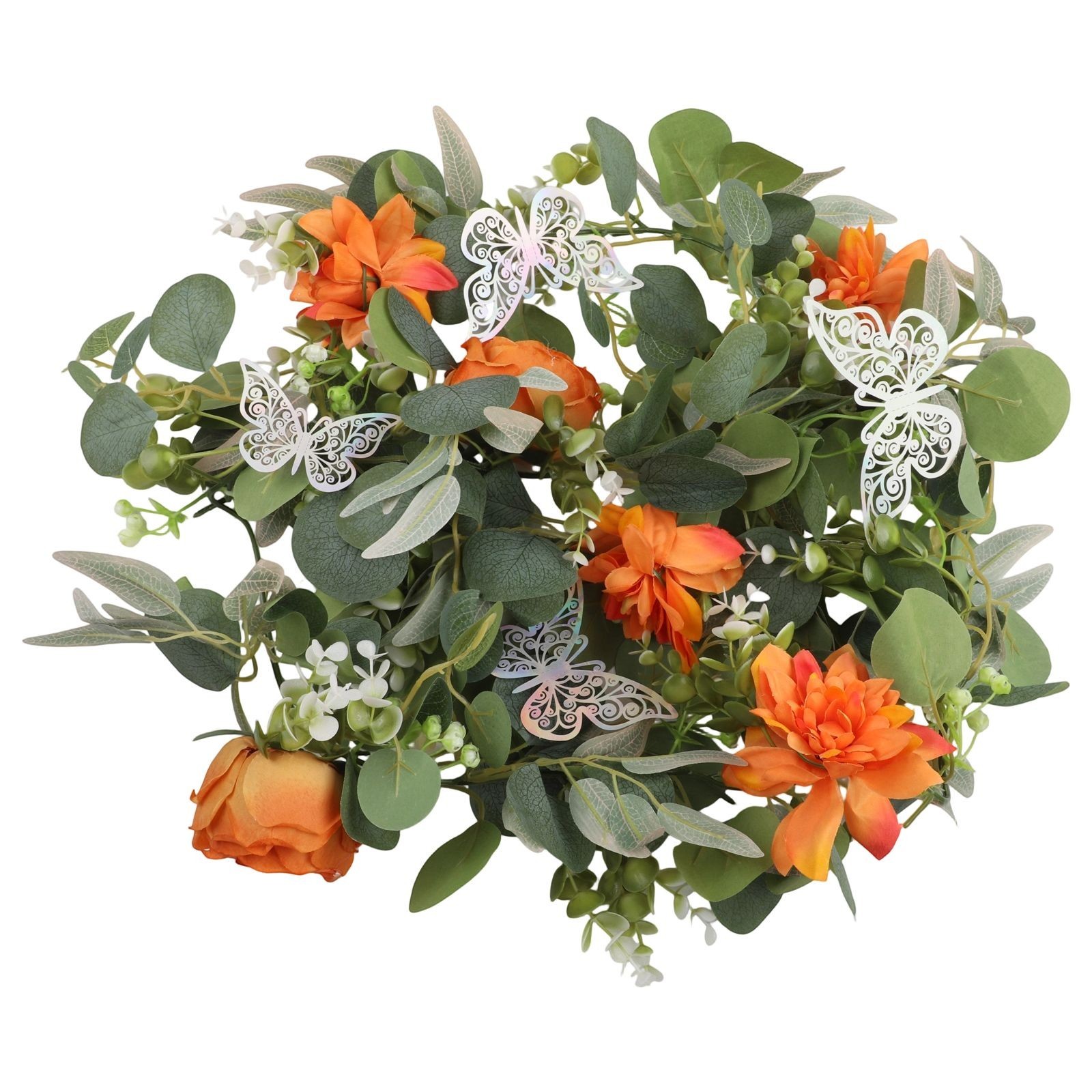 180cm Artificial Flower Garland with Decorative Butterflies for Events