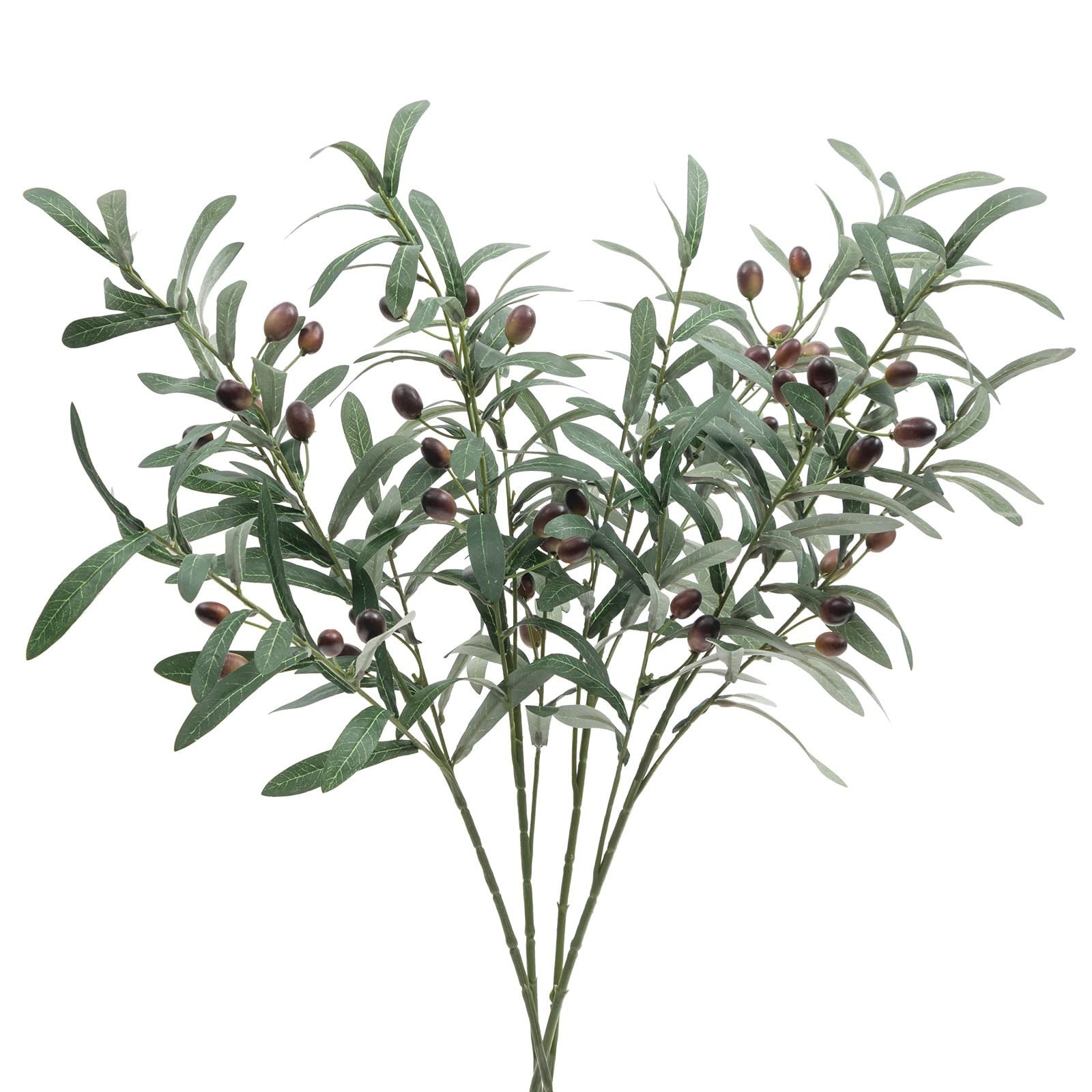 28″ Artificial Olive Branches – 4 PCS Greenery Stems for Home, Wedding, Office D