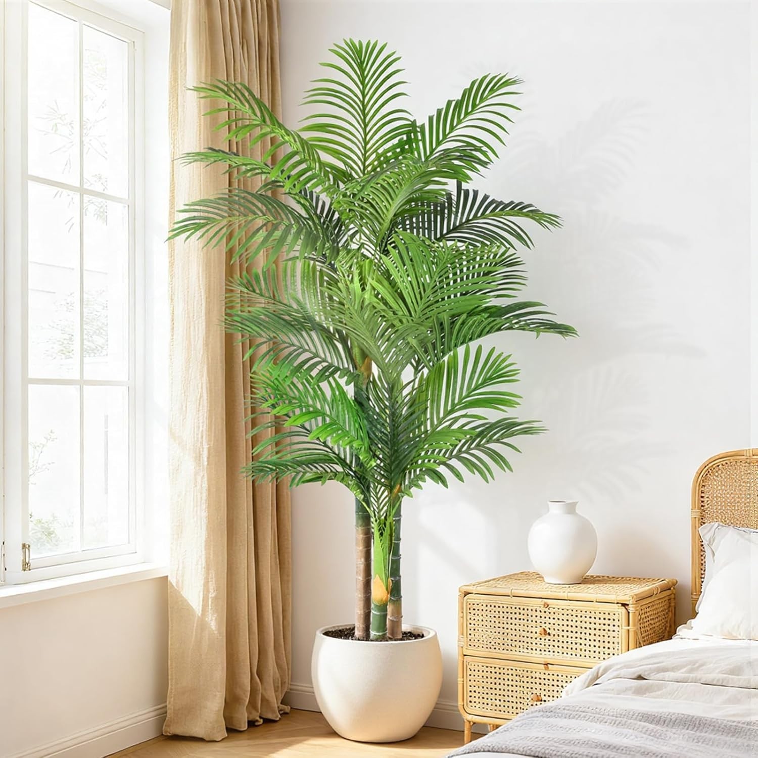 Elegant 6ft Tall Artificial Palm Tree – Adjustable Leaves for Custom Look