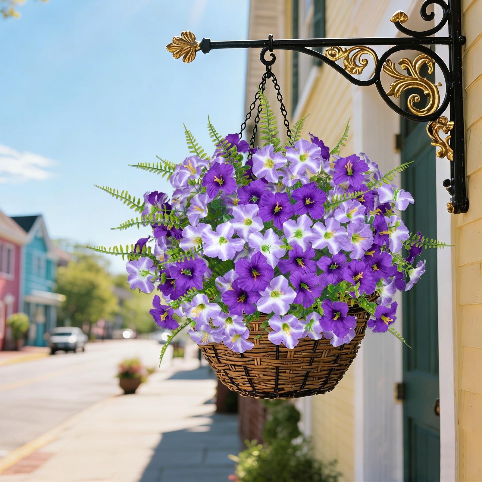 9 Bundles Artificial Plants Fake Flowers for Spring Decoration Vase Silk Purp…