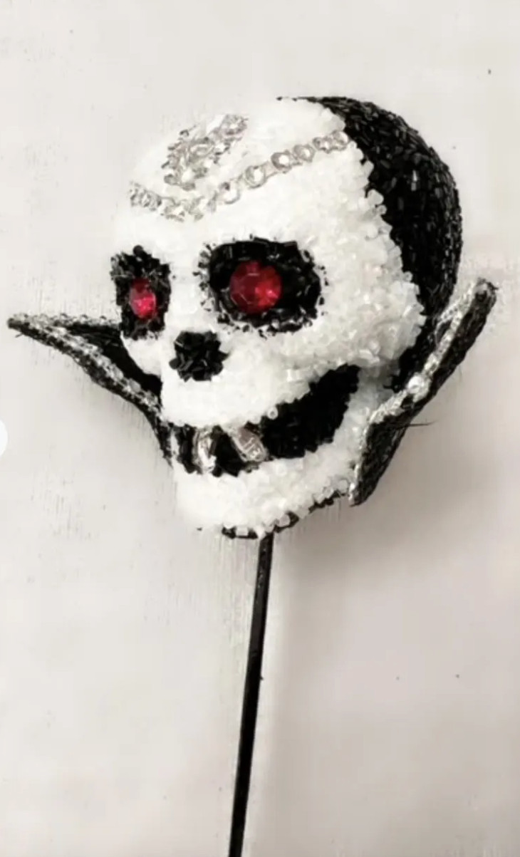 Nancy Brown Designer Skull Beaded and Rhinestone Vampire Skeleton Halloween Fall