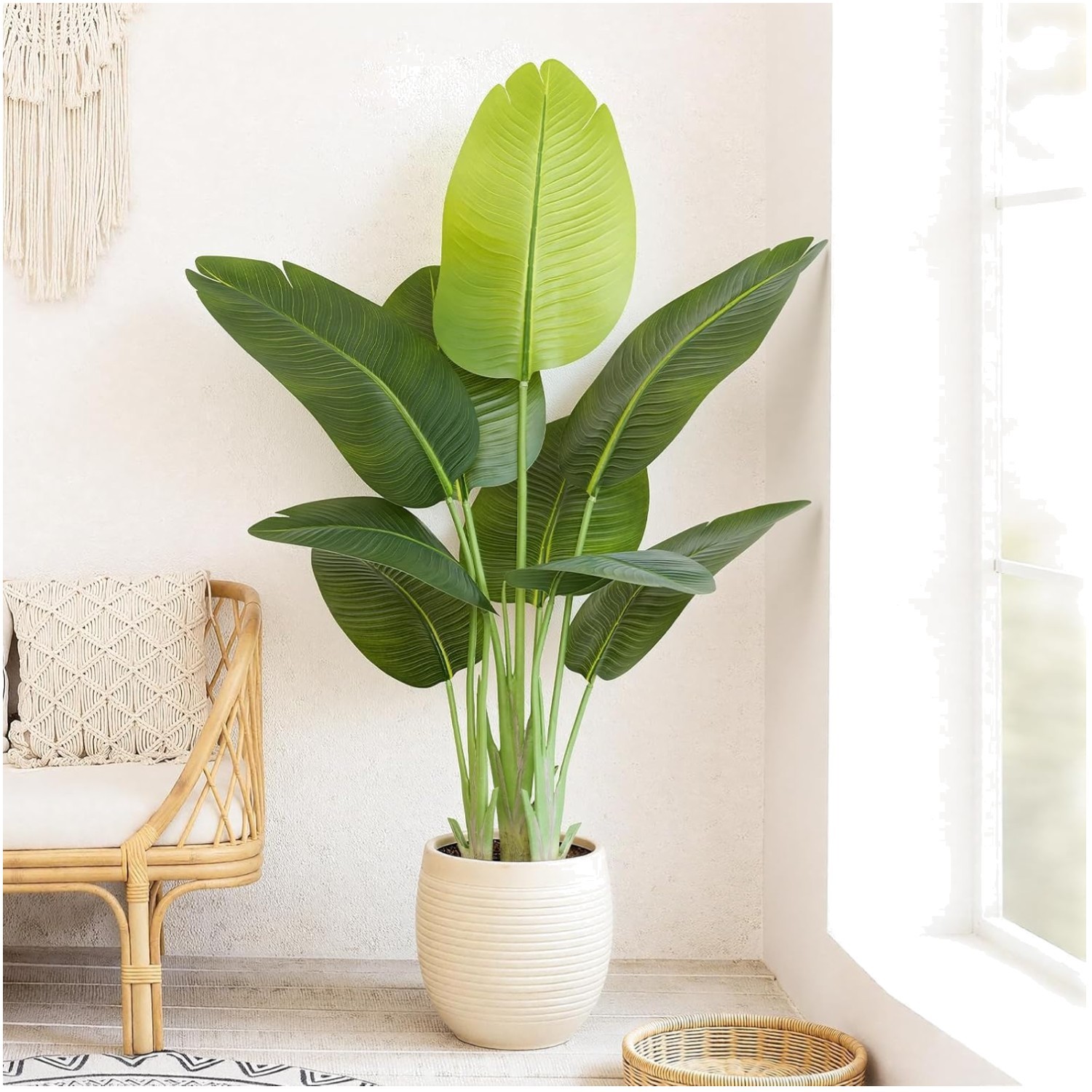 Tropical Silk Floor Plant 4ft with 9 Trunks