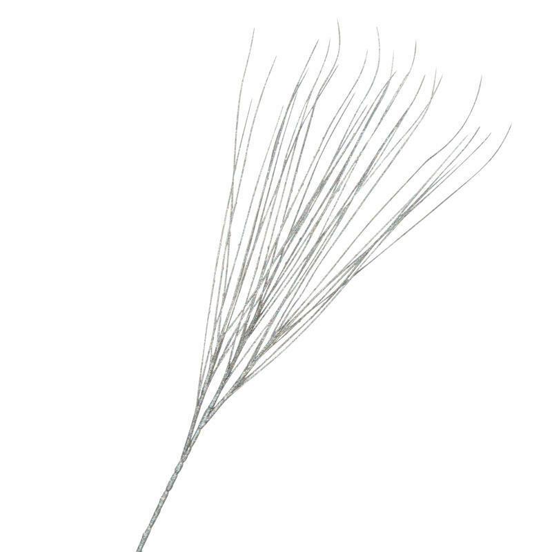 Silver Glitter Pistil Grass Spray