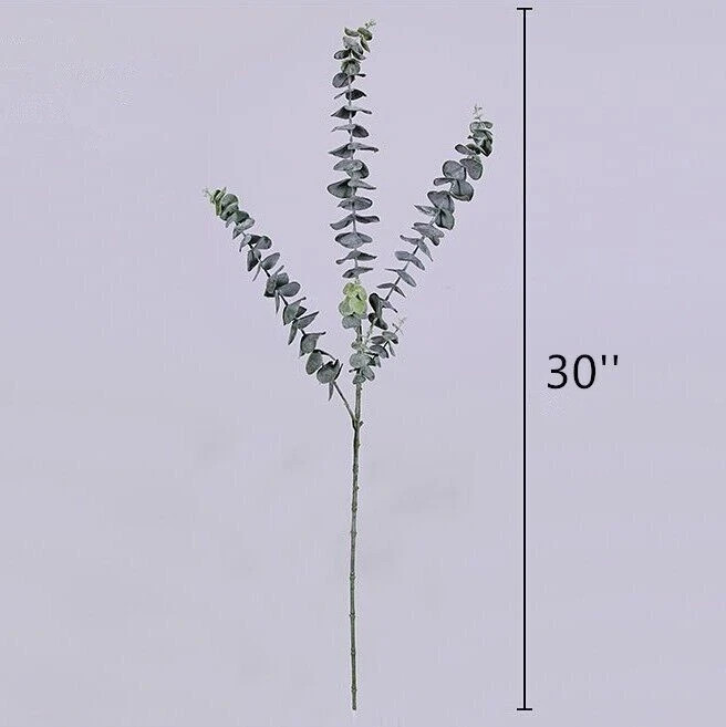 3 Pcs 30″ Long Eucalyptus Stems Artificial Greenery Stems Eucalyptus Home Decor