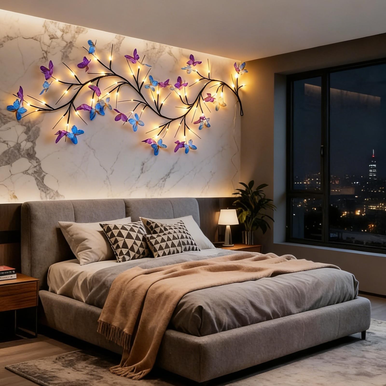 XINXIANLIAN Willow Vine Light with Butterfly 48LED 5.9FT Enchanted Wall Decor…