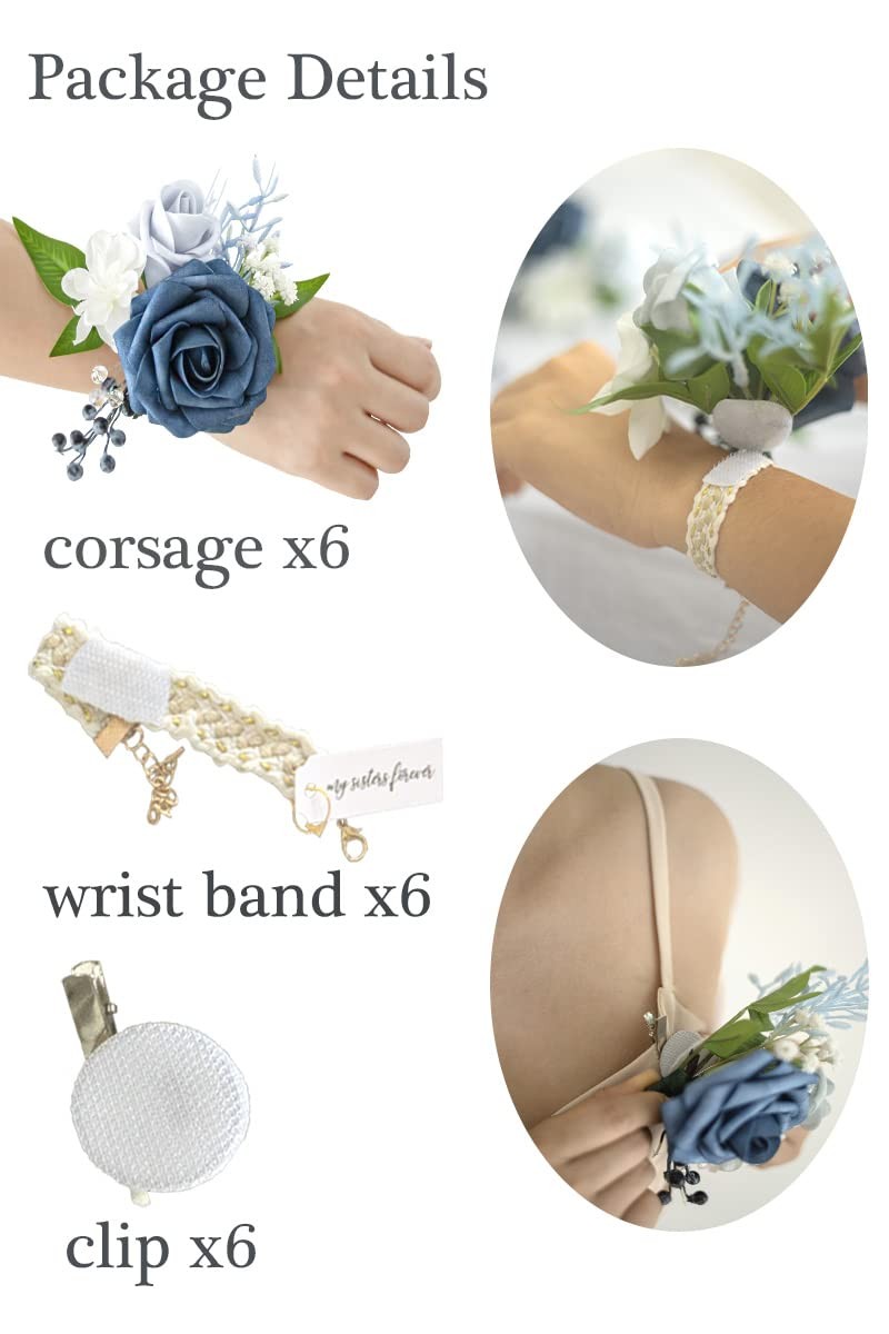 Set of 6 Bridesmaid Corsage for Wedding Flowers Shoulder Corsages Bridesmaid …