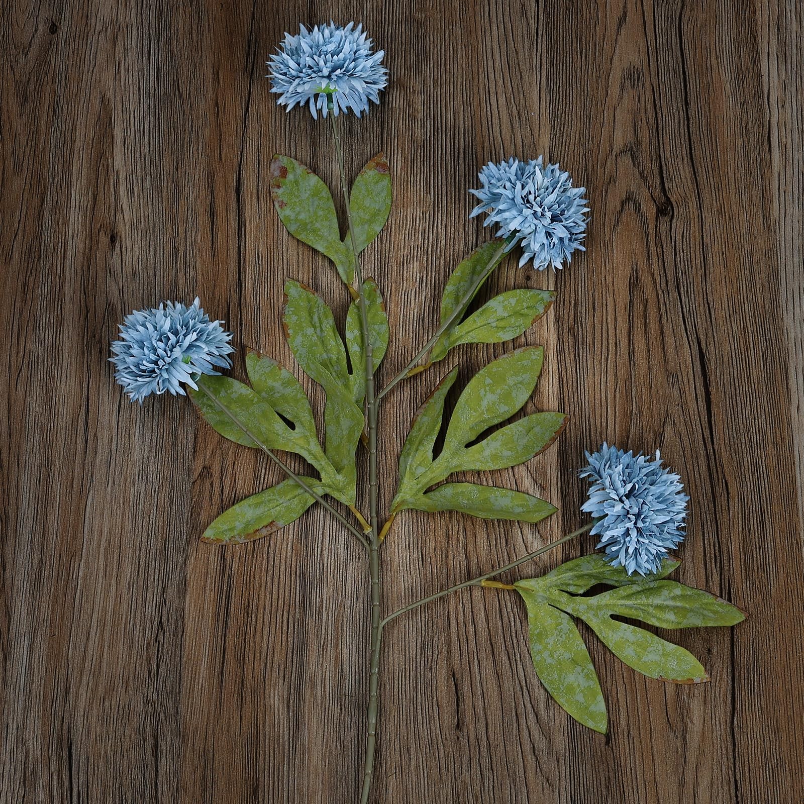 27 PCS Dusty Blue Silk Pompon Mums Artificial Flowers Vase Filler Home Decor