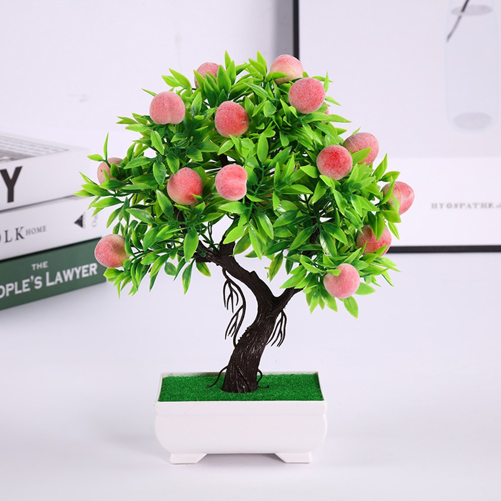 Simulated Fruit Bonsai Ornaments Artificial Fruit Orange Peach Chili Tree Bonsai