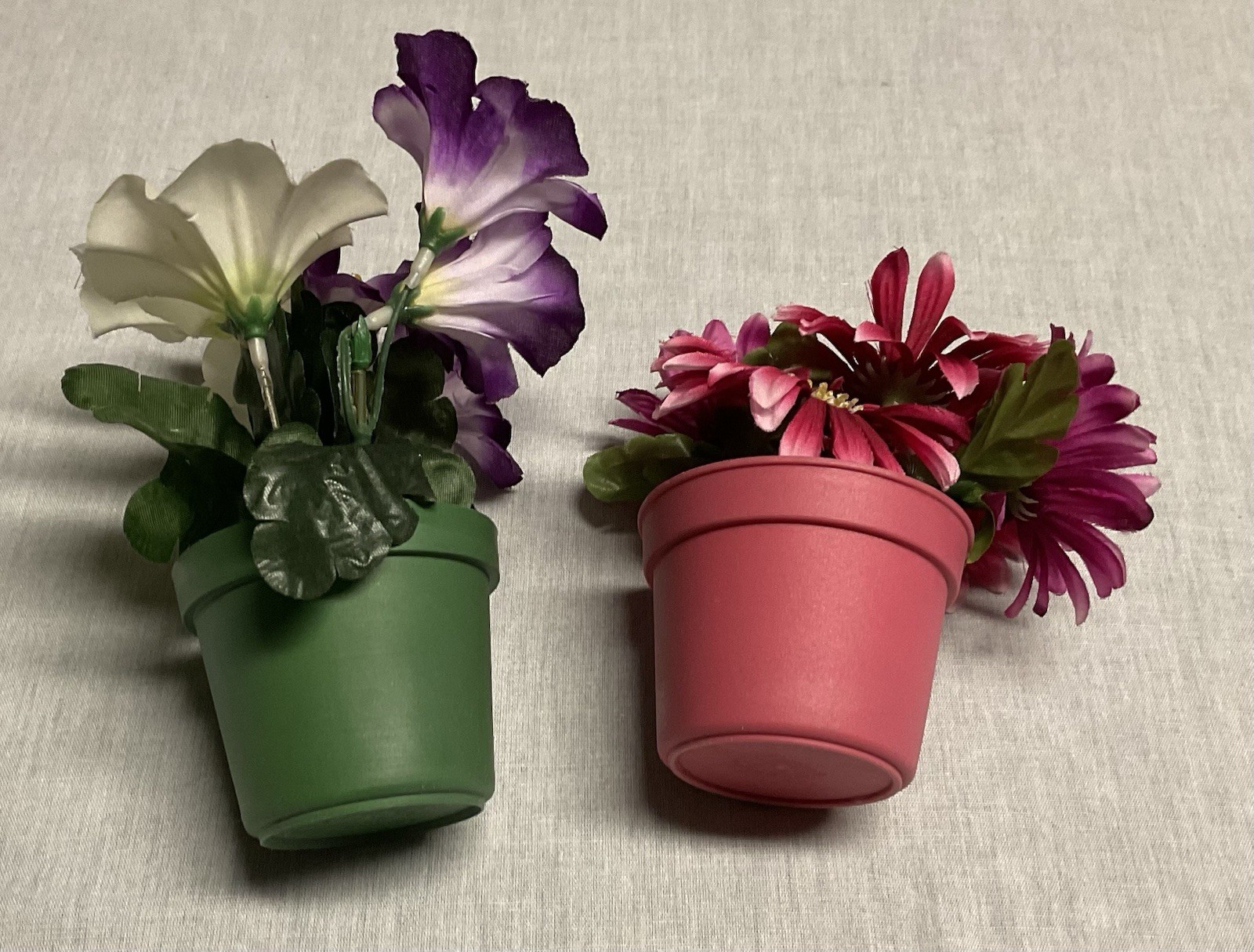 Artificial Flowers And Ceramic Holder/Pot