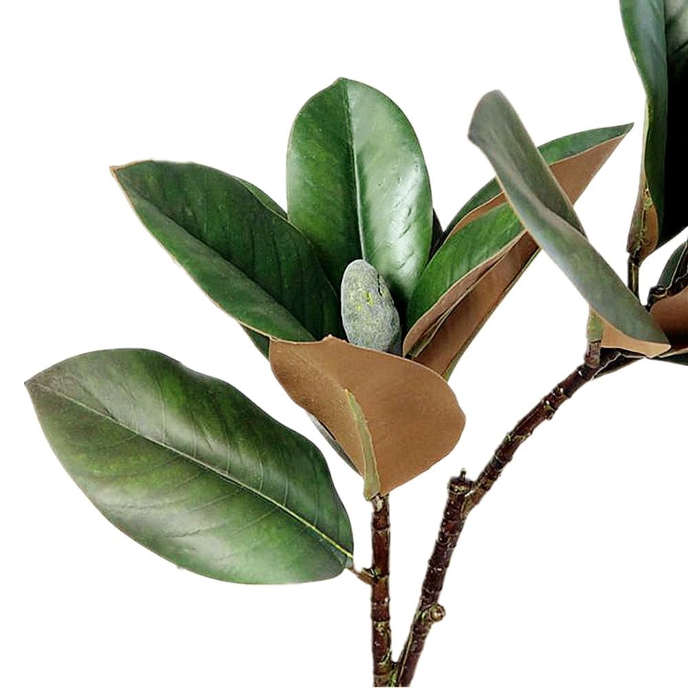 32 Inch Magnolia Artificial Leaves Branches 3D Plastic Printing Houseplant Pl…