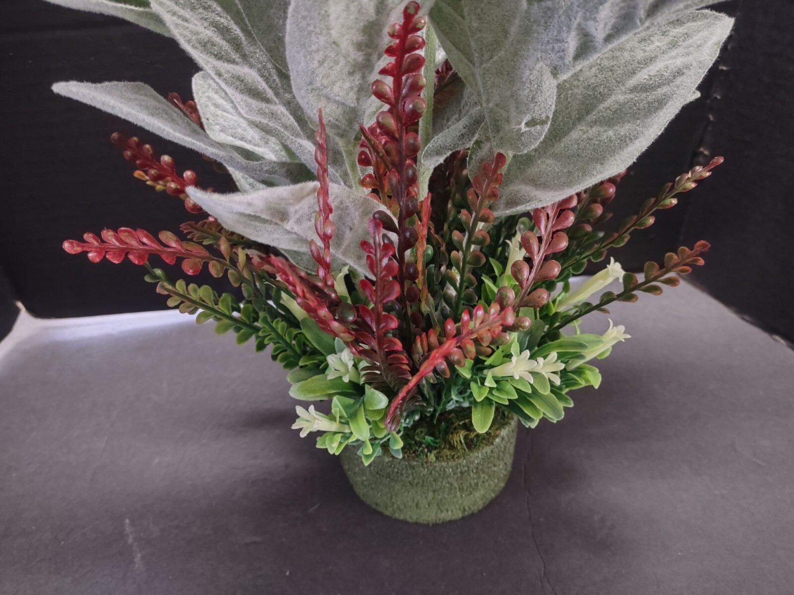 Lamb’s ears plant table decoration.