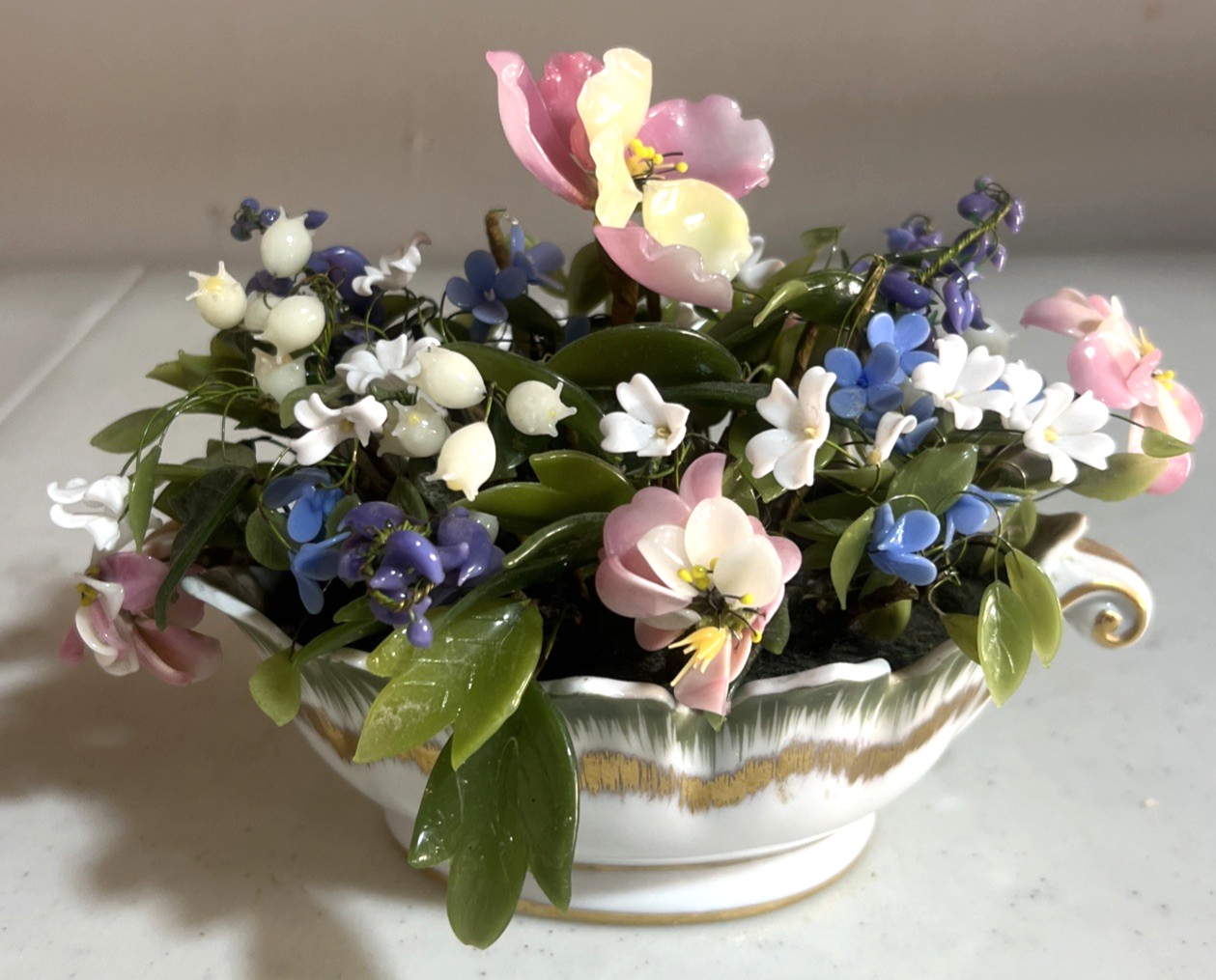 Jane Hutcheson Fleurs des Siecles GLASS Flower Vase Floral Bouquet Rare