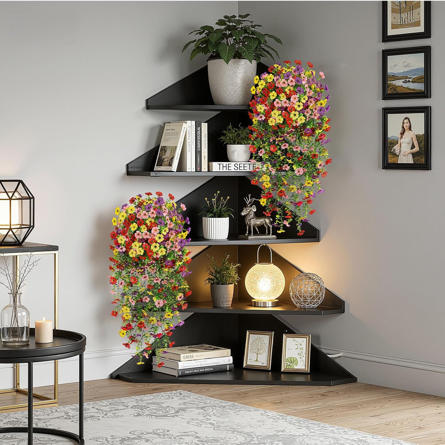 4PCS Artificial Fake Hanging Flowers for Outdoor Spring Decoration, UV Resistant