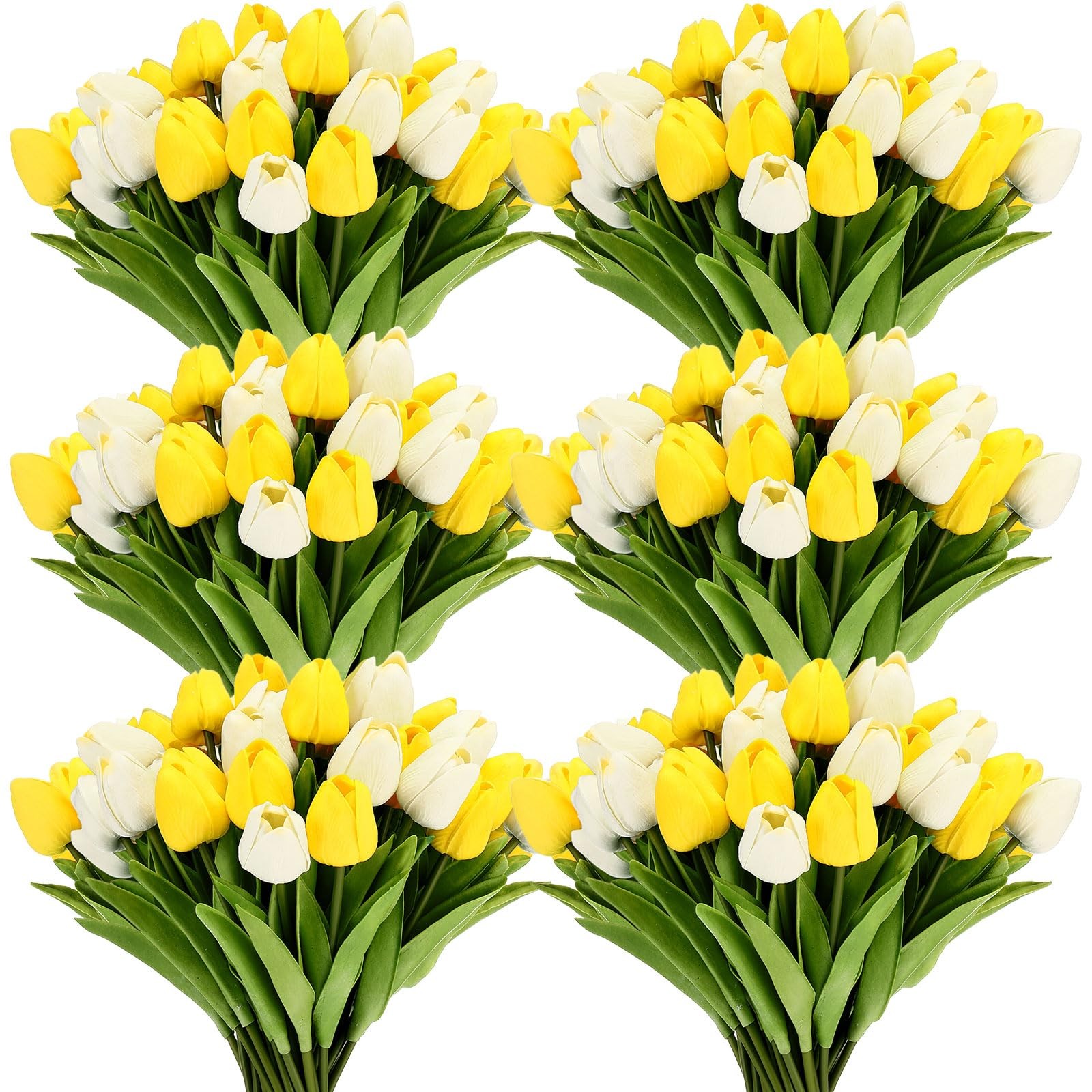 60pcs Artificial Tulip Flowers Fake PU Tulips Faux Latex Bouquet Flower Cente…