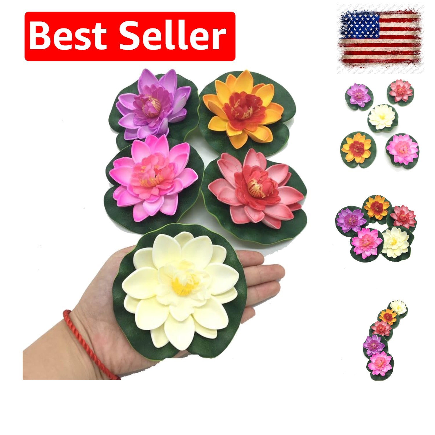 5 Pcs Floating Artificial Lotus Flowers Decor Floating Pond Decor Water Lily …
