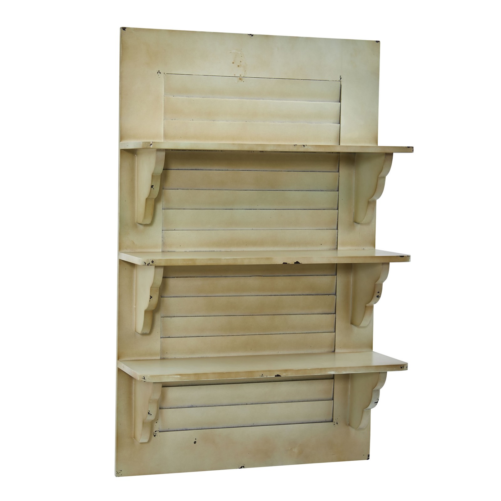 31.75″ Vintage Window Shutter Shelving Wall Decoration 3 Shelves