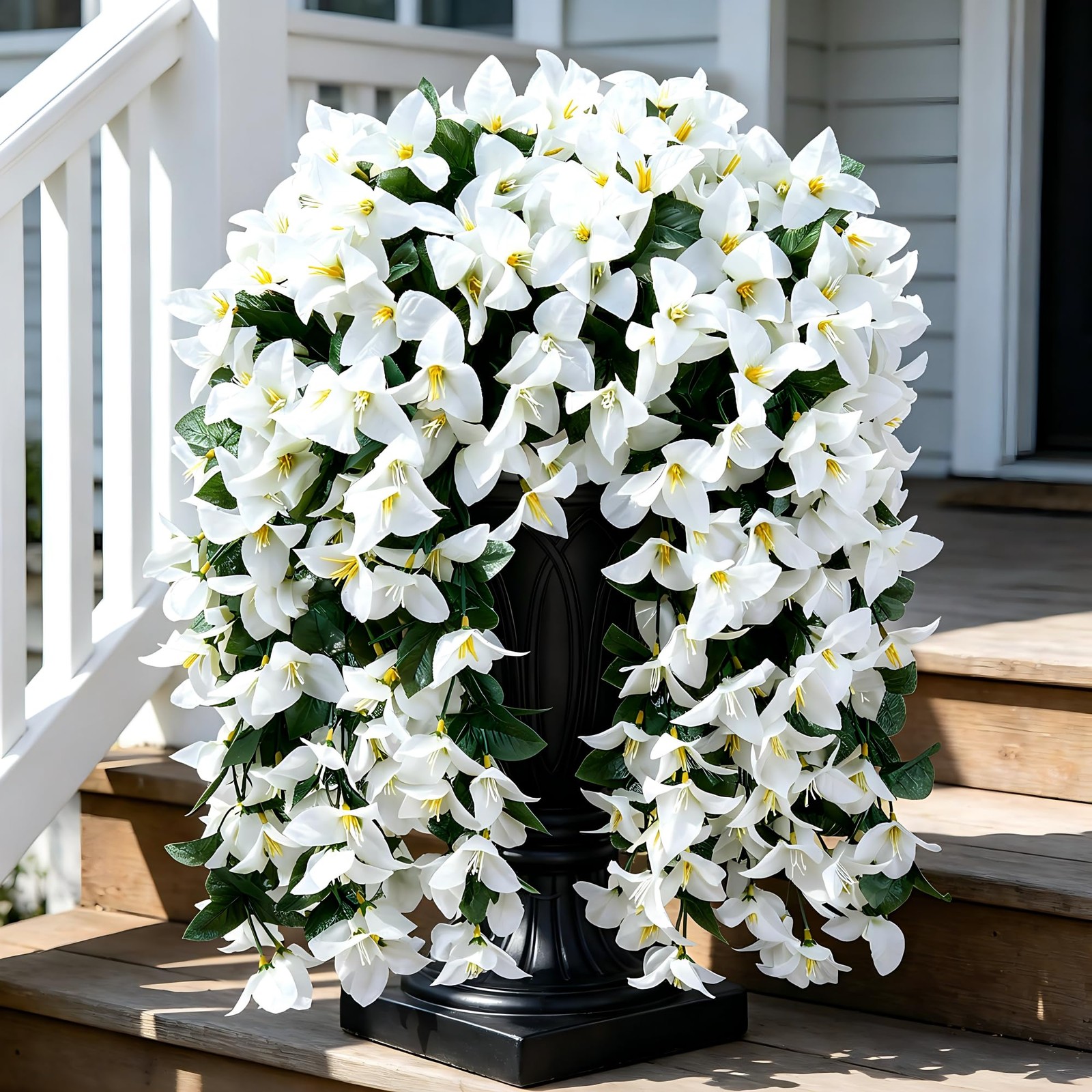 Fake Bougainvillea Artificial Hanging Flowers, 2 PCS Outdoor Faux Plants UV R…