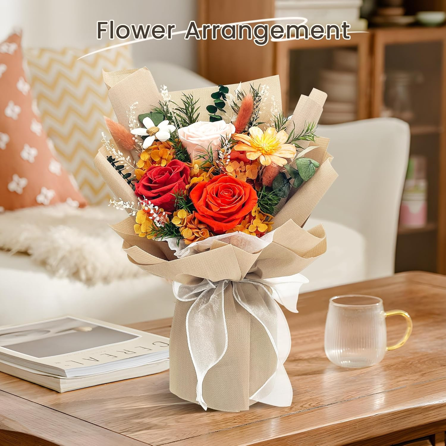 Flowers for Delivery, Preserved Flowers Bouquet with Gift Box, Rose Gifts for Wo