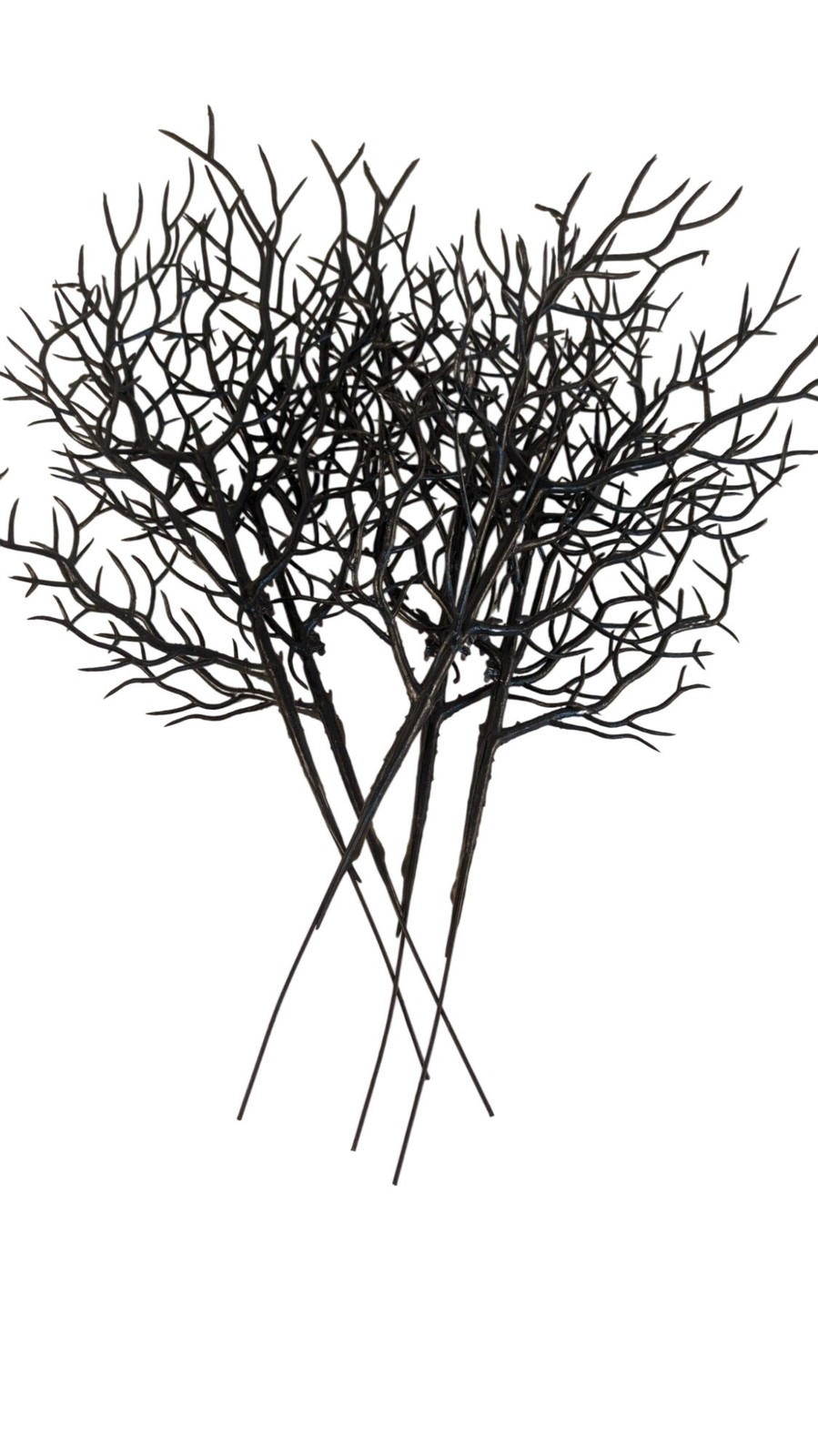 Set of 10 Black Twig Branches Artificial Bare Branch Stems Halloween Decor Gothi