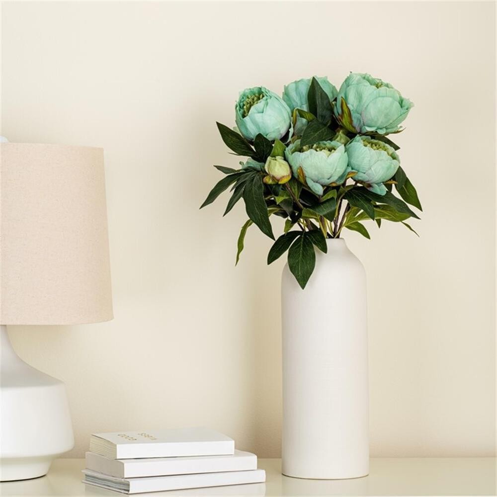 Vickerman 23″ Contemporary Fabric Artificial Peony Spray in Green