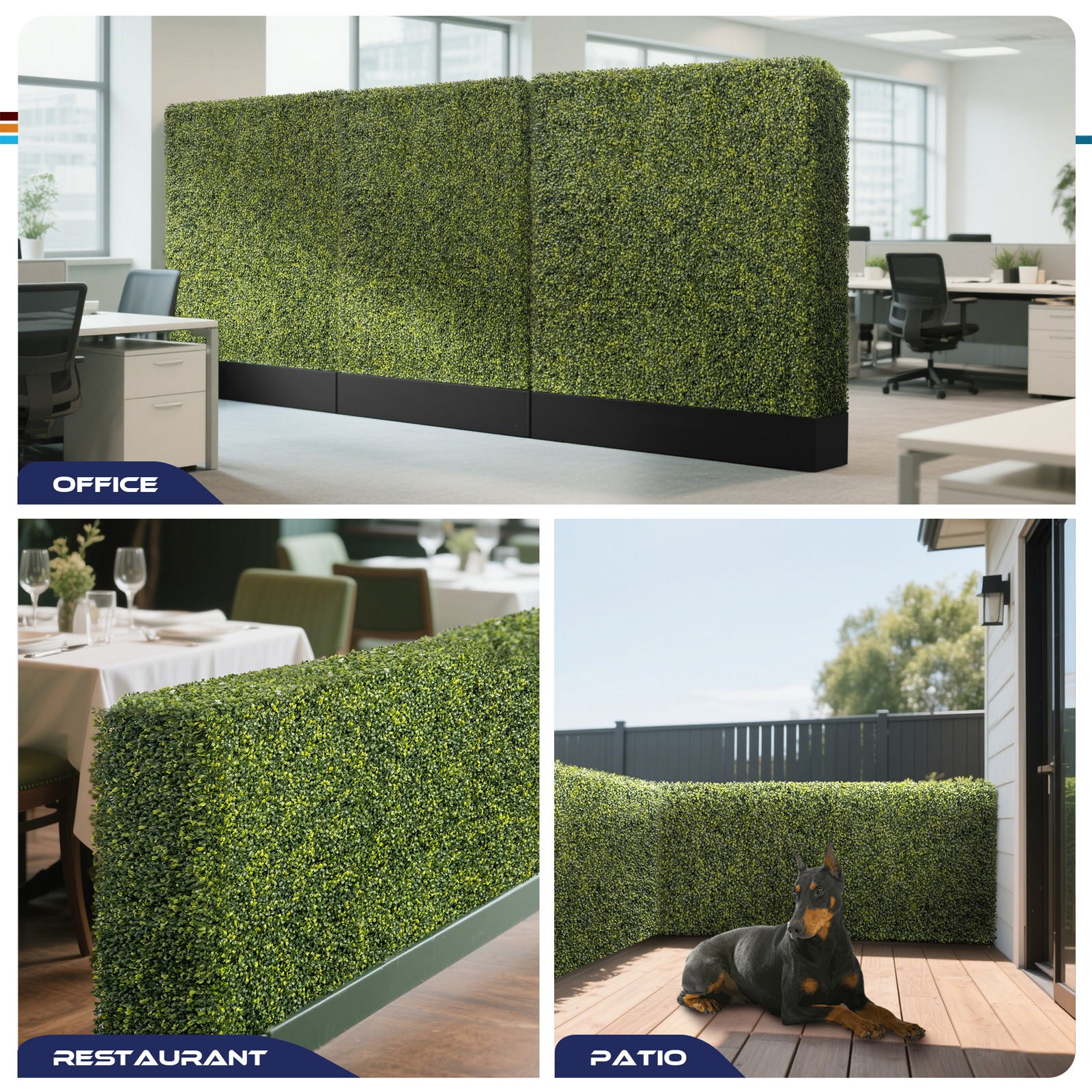 Artificial Boxwood Hedge Wall Greenery Fake Grass Outdoor Partition Wall Decor