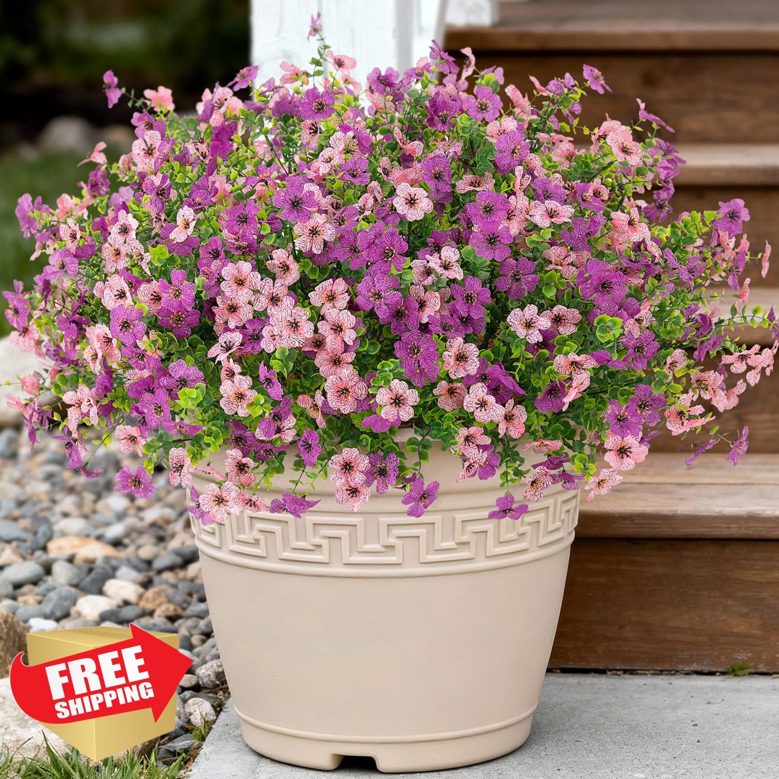INXUGAO 12 Bundles Artificial Flowers, UV Resistant Outdoor Daisy