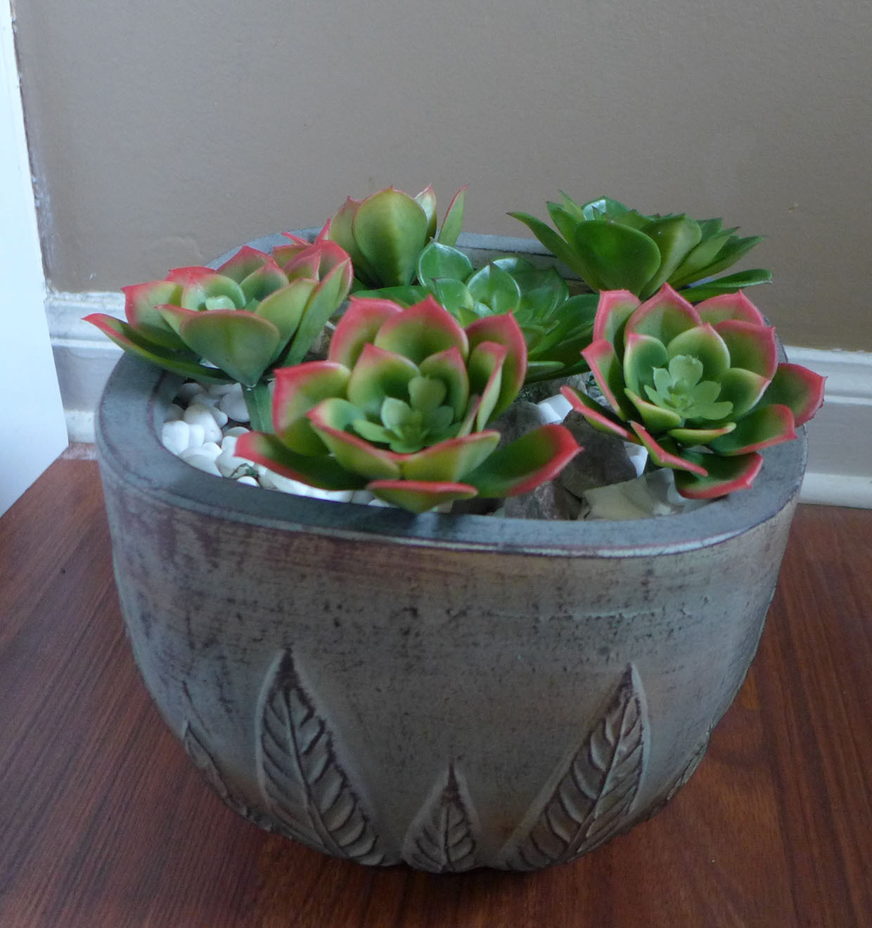 6 Artificial Three Colors Snow Lotus Succulents Grasses Home Landscape