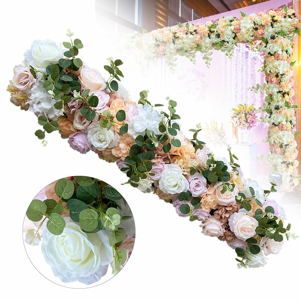 Artificial Silk Rose Flower Wedding Flower Row Arch Background Wall Flower Row
