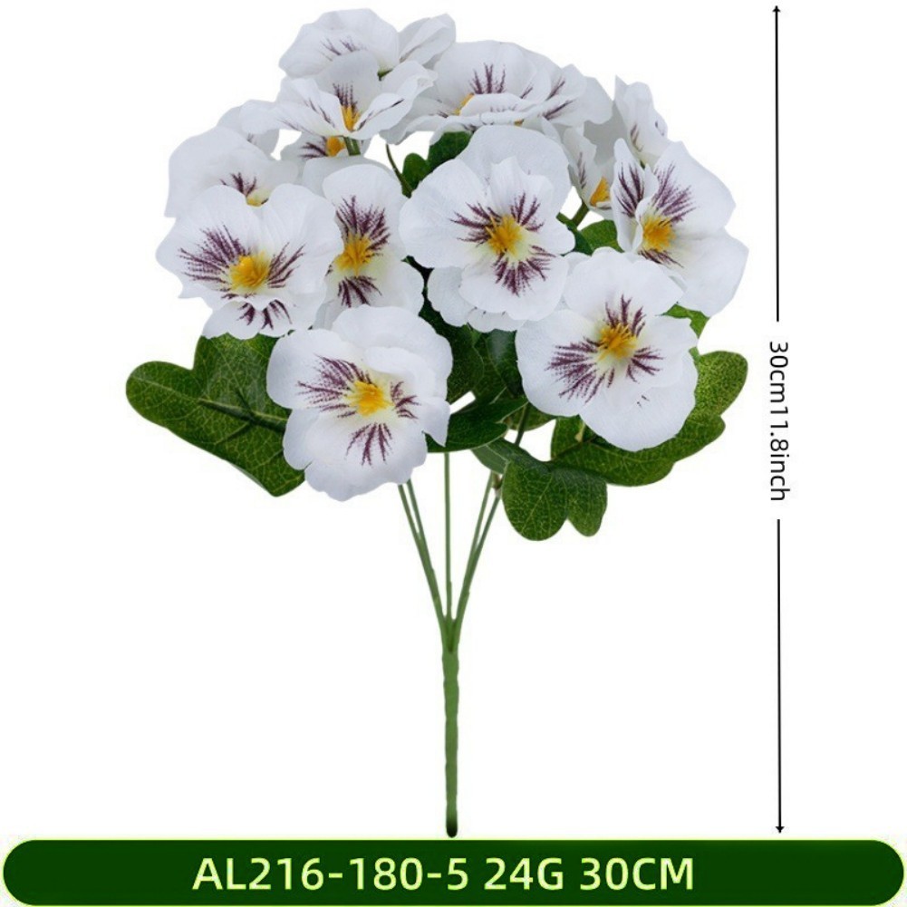 Silk Pansy Artificial Flowers Mixed with Butterfly Orchid for Table Decor